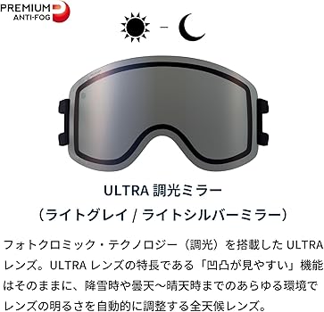 Amazon.co.jp: [ダイス] 日本製 スノーゴーグル BANK バンク 調光