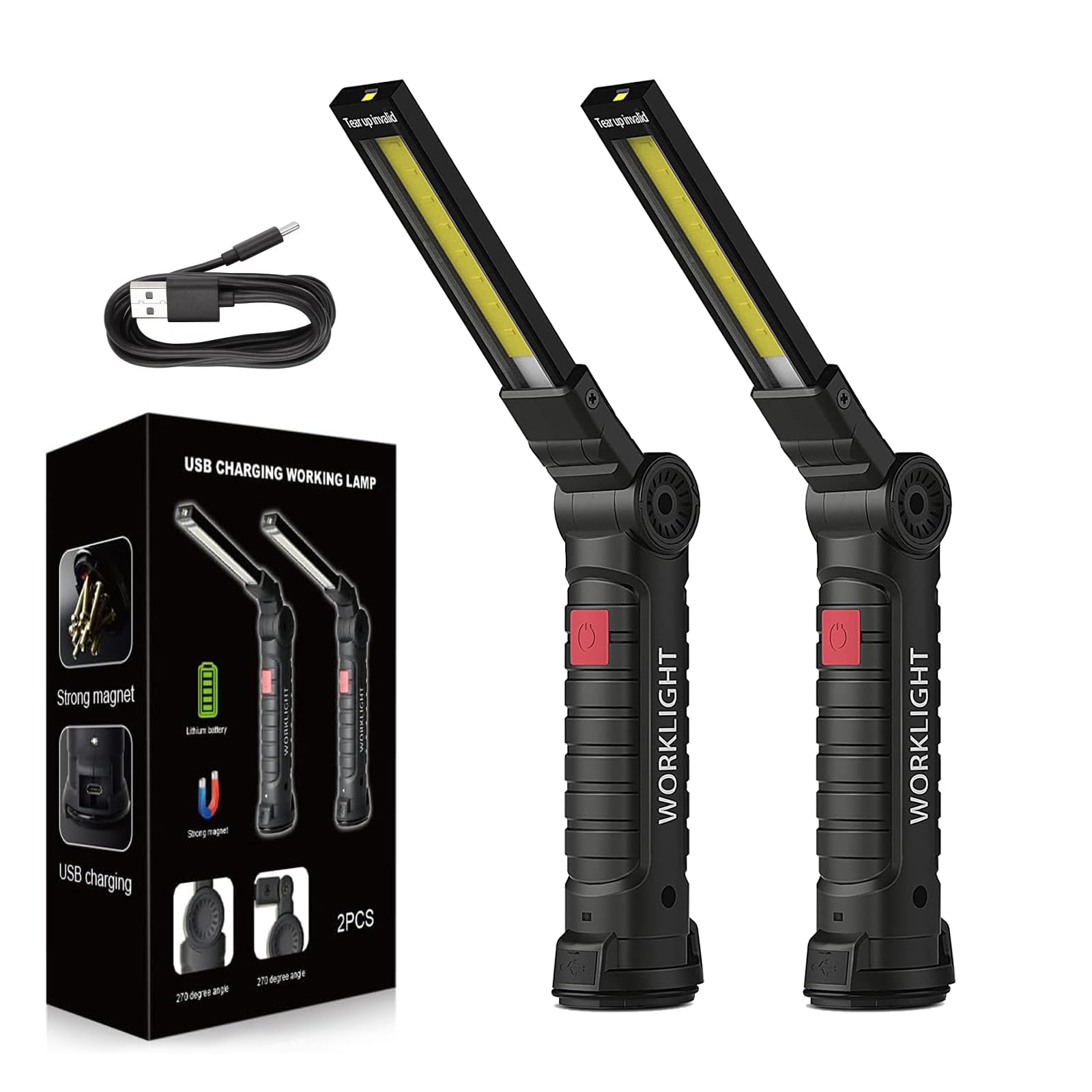 Amazon.co.jp: Yalanme LED 作業灯 ワークライト 2000mAHバッテリー