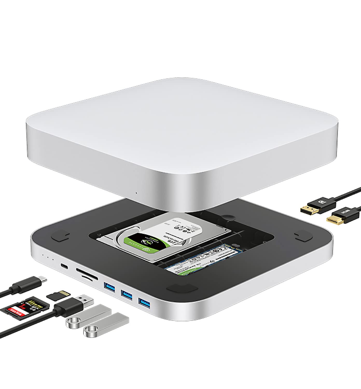 Amazon.co.jp: Macmini ドッキングステーション Type C 10in2 シルバー