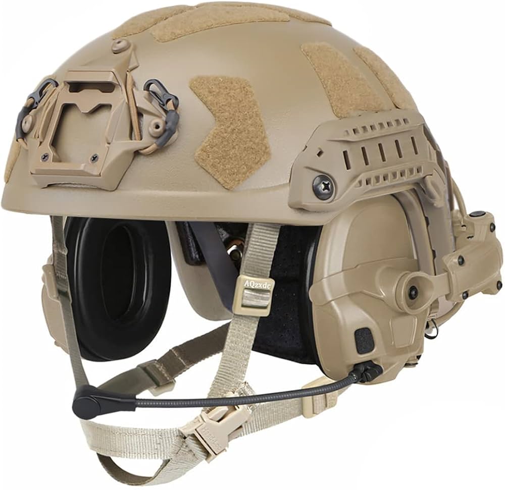 Amazon | AQ zxdc エアソフト 海上ヘルメットとノイズキャンセリング