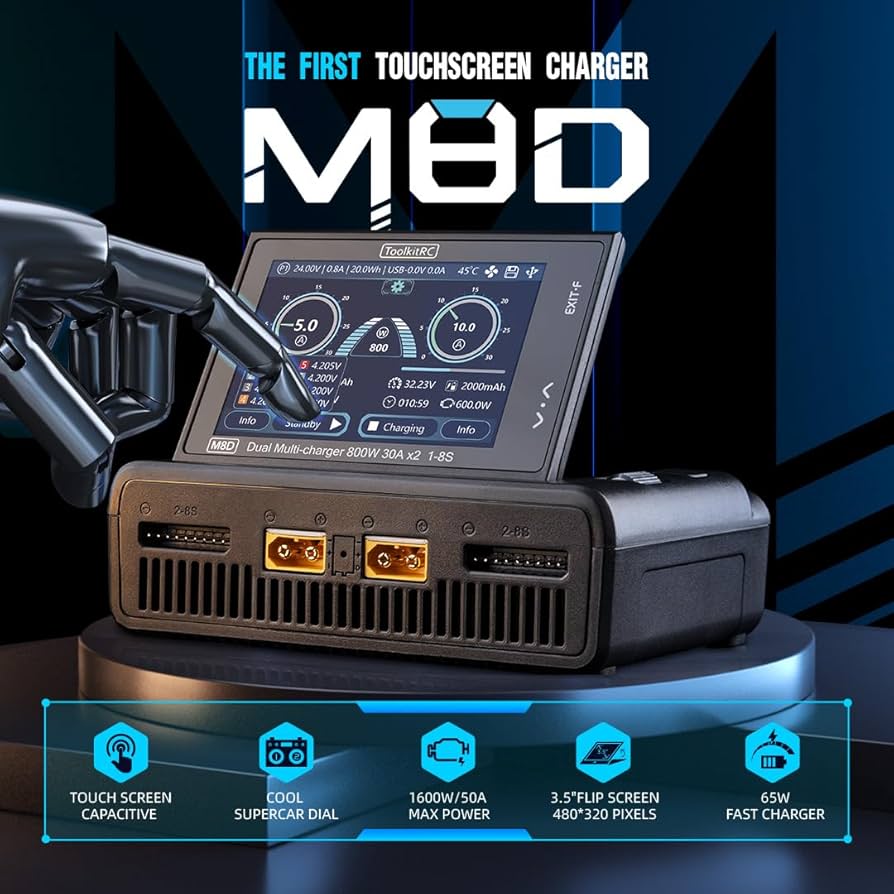 Amazon.com: ToolkitRC M8D 1600W 50A DC Balance Touch Screen