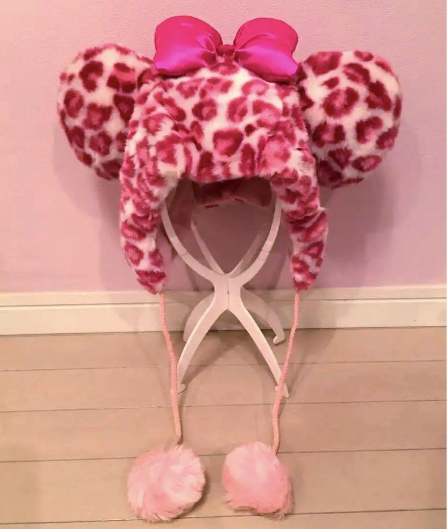 ディズニー ファンキャップ ヒョウ柄 ピンク ディズニー ファン