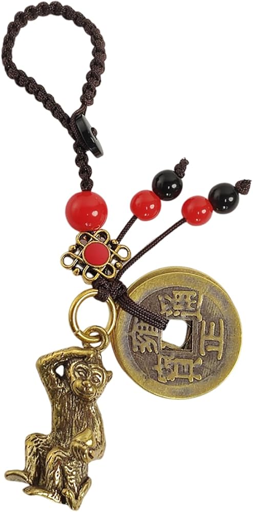 Amazon.com: Mansiyuyee Brass Chinese Zodiac Monkey Statue Keychain