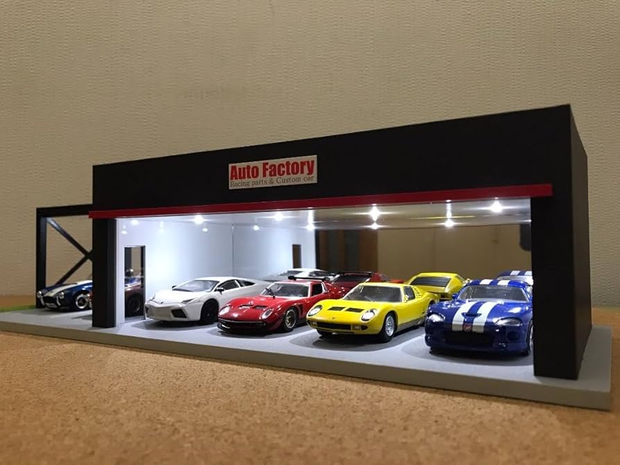 Amazon.co.jp: ミニカー ジオラマ 1 43 ショールーム ガレージⅢ／屋外