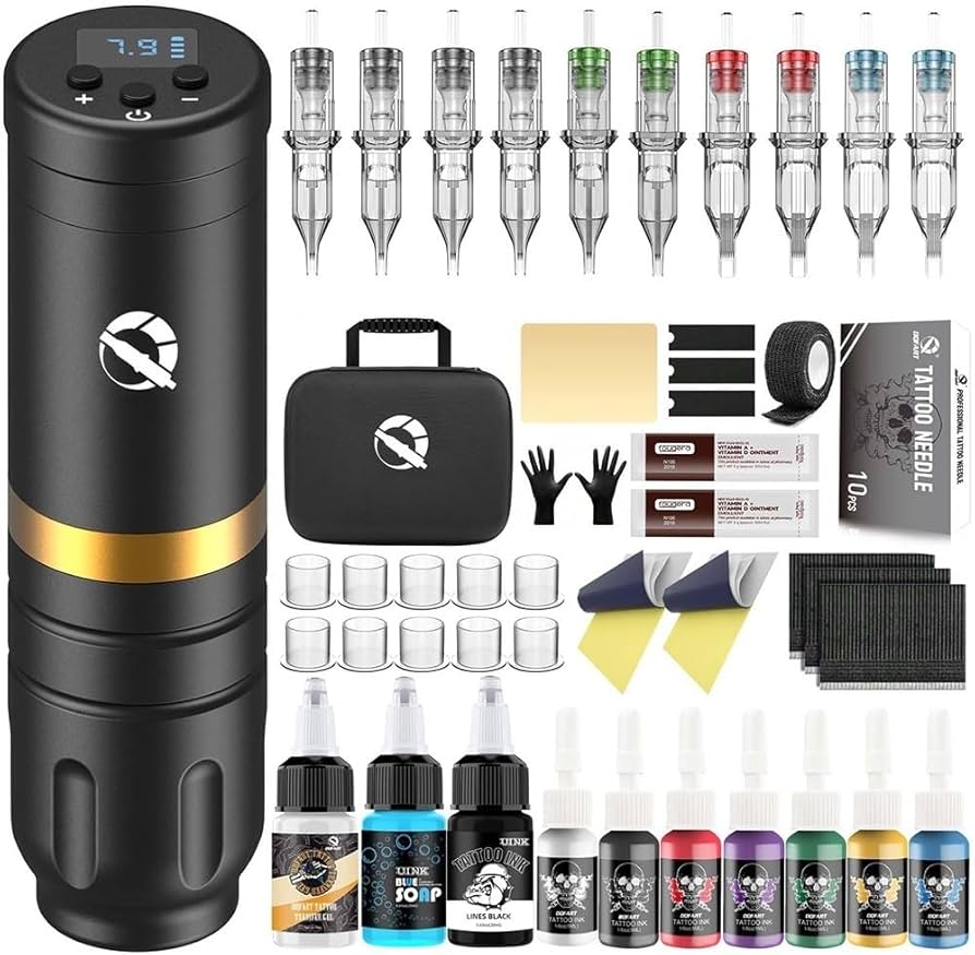 Amazon.co.jp: KLOWERタトゥーキット 電動 タトゥーマシン 1500mAh