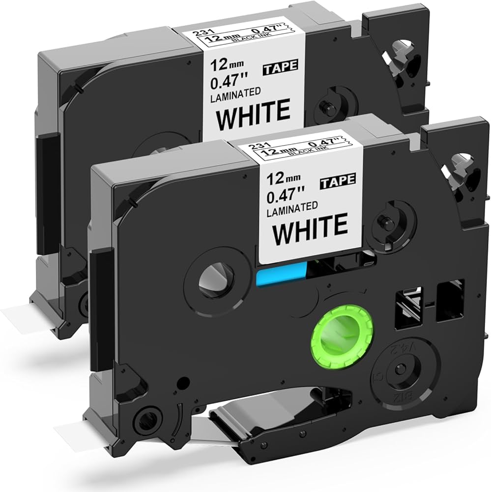 Amazon | 白 黑文字 Pタッチテープ 12mm 2個 TZe-231 TZ231 テープ