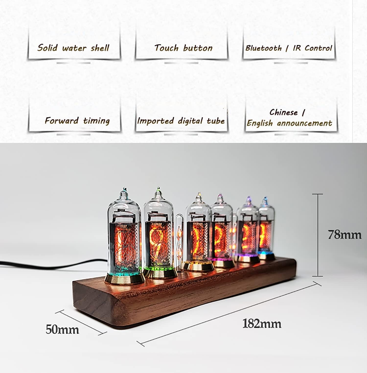 Amazon.co.jp: ニキシー管時計 ニキシー管風置き時計 LEDデジタル時計