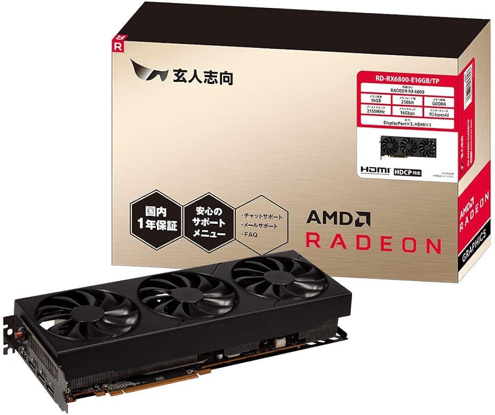 Amazon | 玄人志向 AMD Radeon RX6800搭載 グラフィックボード GDDR6