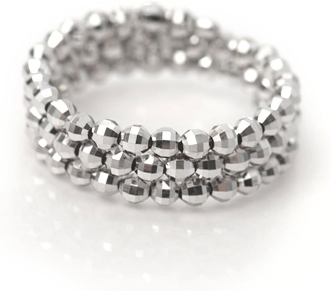 Amazon | K18WG ホワイトゴールド ミラーボール コイル リング 形状