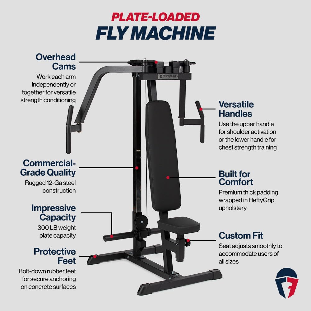 Amazon.co.jp: Titan Fitnessプレート搭載PECフライ&リバースデル