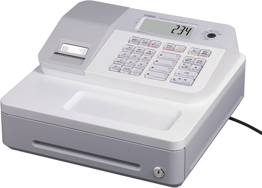 Amazon | カシオ レジスター 4部門 小型ドロア SE-G2-WE ホワイト
