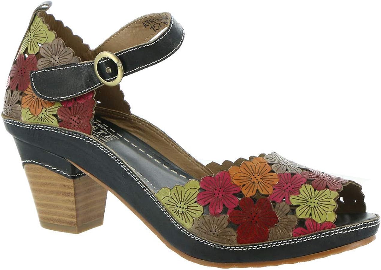 Amazon.com | L`Artiste Avnia Hand-Painted Leather Peep Toe Sandal