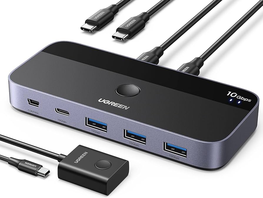 Amazon.co.jp: UGREEN 10Gbps USB-C切替器 USB3.2 2 台のPCでUSB-C&A