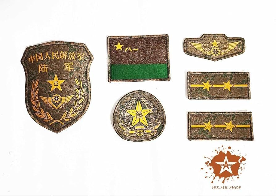 Amazon.co.jp: 中国軍 実物 21式 星空迷彩 ワッペン 階級章 セット ②