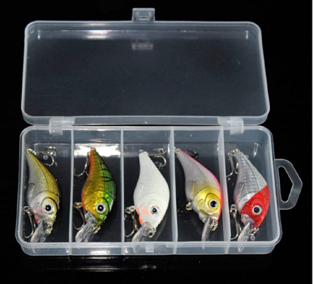 Amazon.co.jp: ルアー ケース入り 5色セット クランクベイト 7㎝ 10g