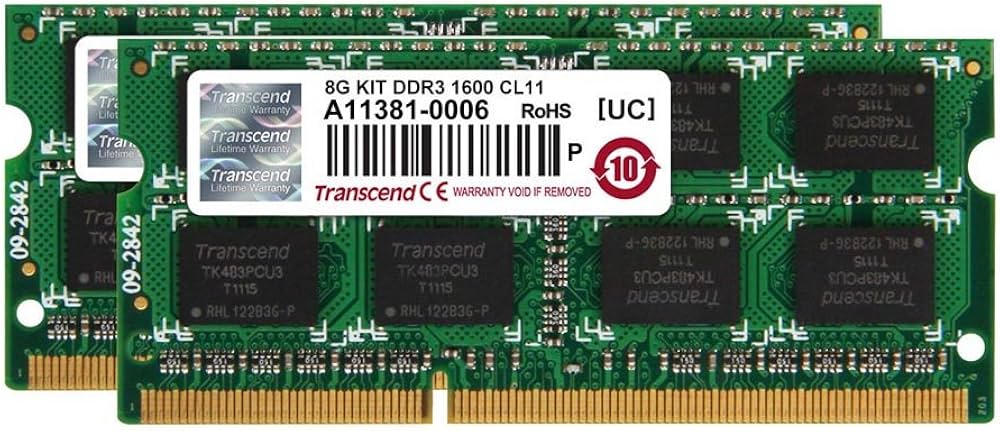 Amazon | Transcend ノートPC用メモリ PC3-12800 DDR3 1600 8GB 1.5V