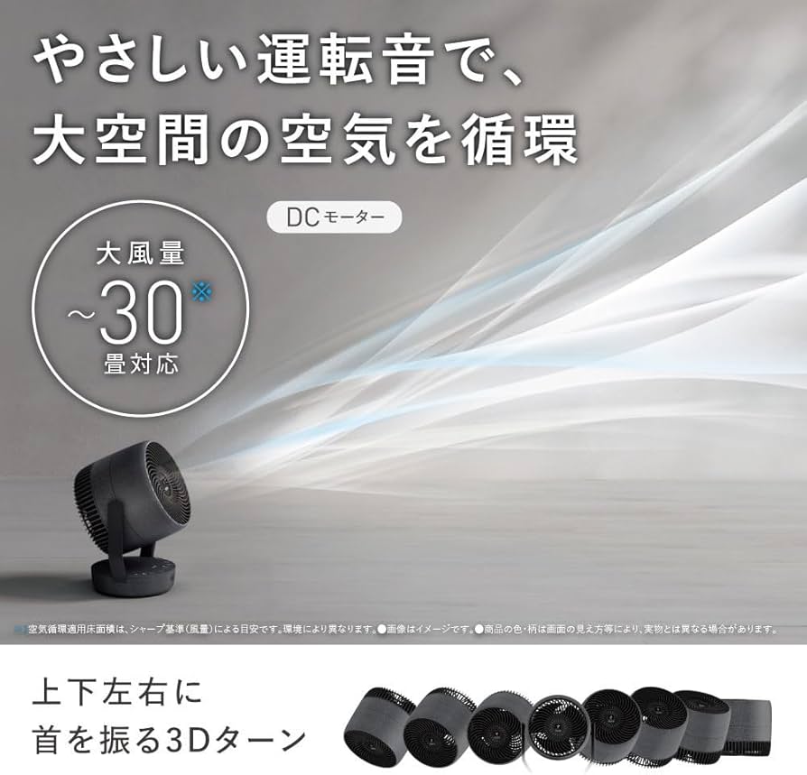 Amazon | シャープ サーキュレーター PK-18S02-A ネイビー 大風量 低