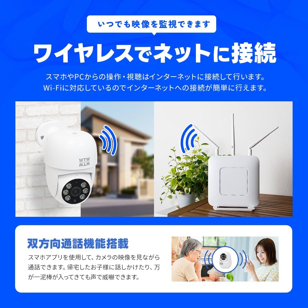Amazon.co.jp: WTW塚本無線 防犯カメラ みてるちゃん123 Wi-Fi 屋外