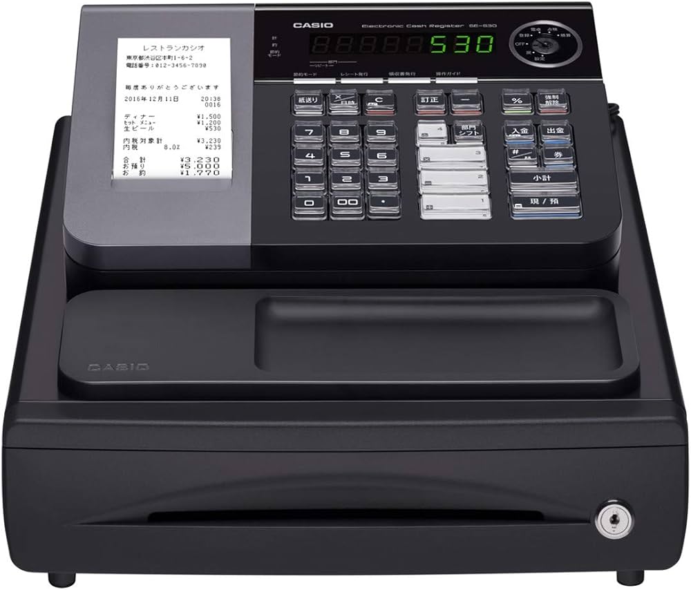 Amazon | カシオ レジスター 8部門 小型ドロア SE-S30-BK ブラック