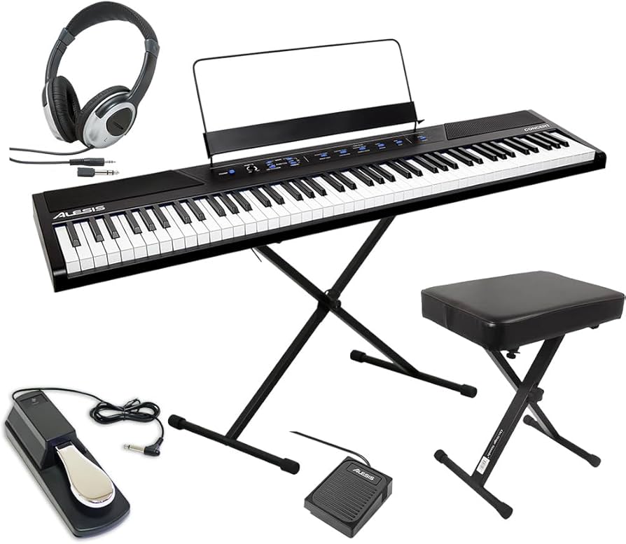Amazon | ALESIS Concert 本格ペダル+スタンド+イス+ヘッドホンセット