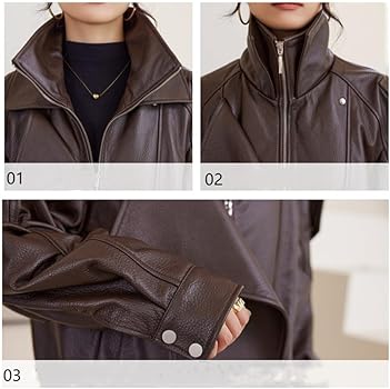 Amazon | [JINLUN] 本革ジャケット レディース オーバーサイズ ビッグ