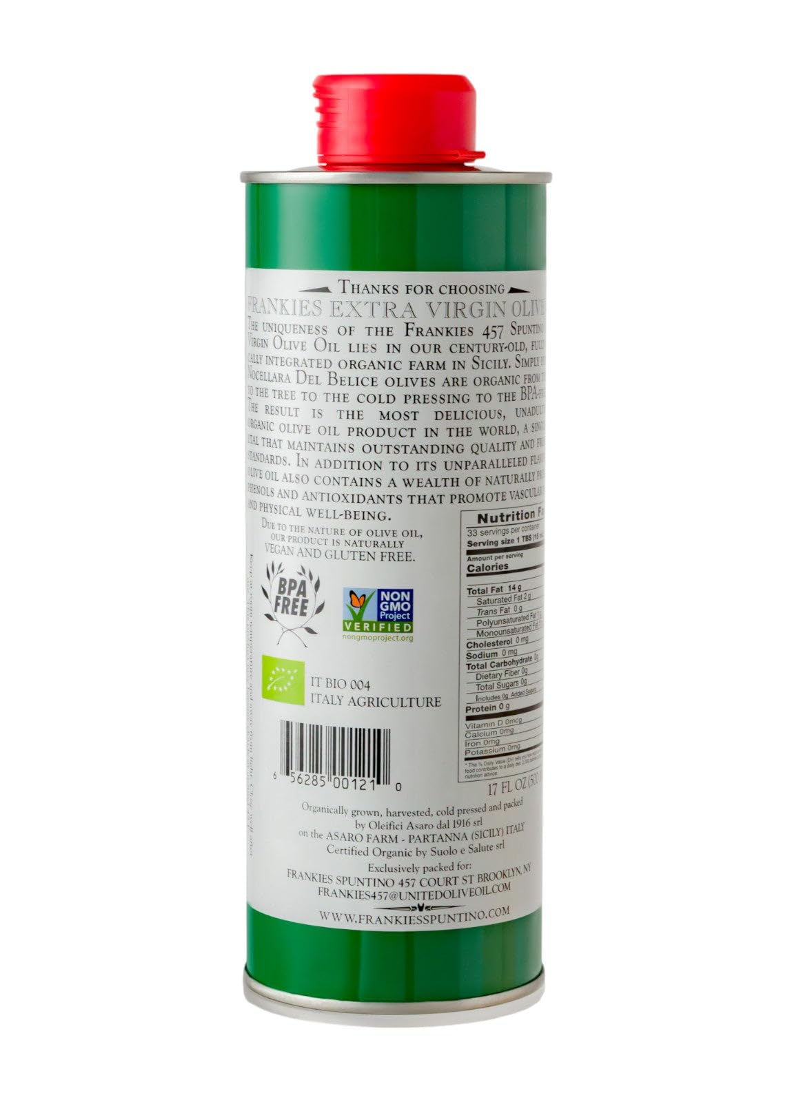 Amazon.com : Frankies 457 Organic Extra Virgin Organic Olive Oil