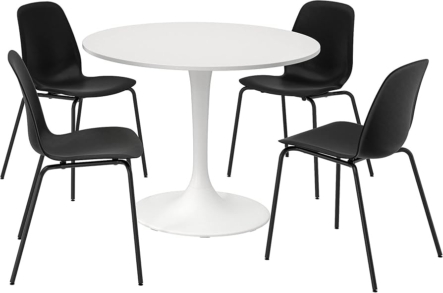 Amazon｜IKEA LIDÅS/DOCKSTA テーブルと椅子4脚、103 cm、ホワイト