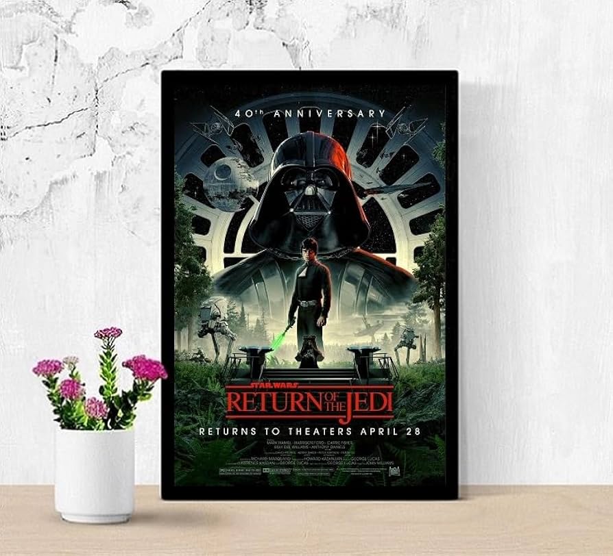 Amazon.co.jp: 【フレーム付-黒-】 映画ポスター スターウォーズ