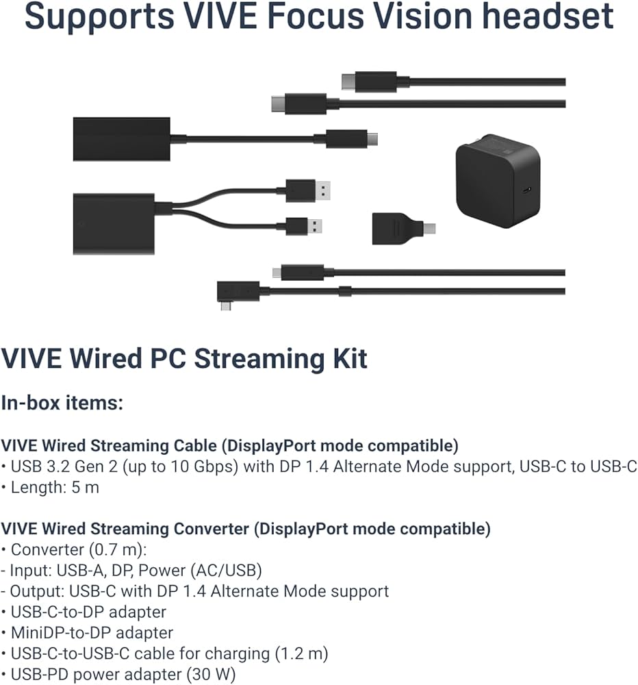 Amazon.com: HTC VIVE Wired PC Streaming Kit for VIVE Focus Vision
