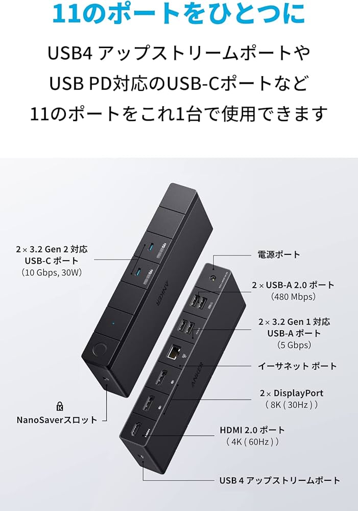 Amazon.co.jp: Anker 568 USB-C ドッキングステーション (11-in-1