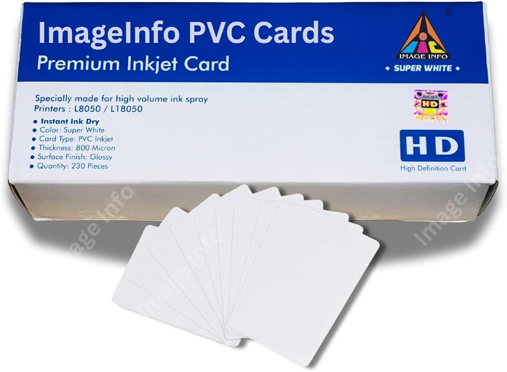 ImageInfo PVC ID Card Super White for Epson Direct ID Card EcoTank