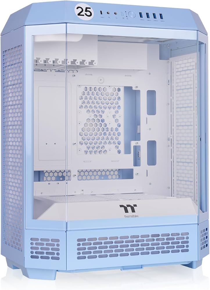 Amazon | Thermaltake The Tower 600 Hydrangea Blue 3面強化ガラス