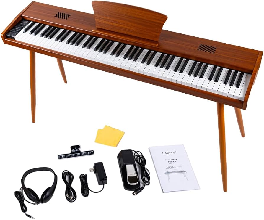 Amazon | Carina 電子ピアノ 88鍵盤 キーボード 木製 一体型スタンド