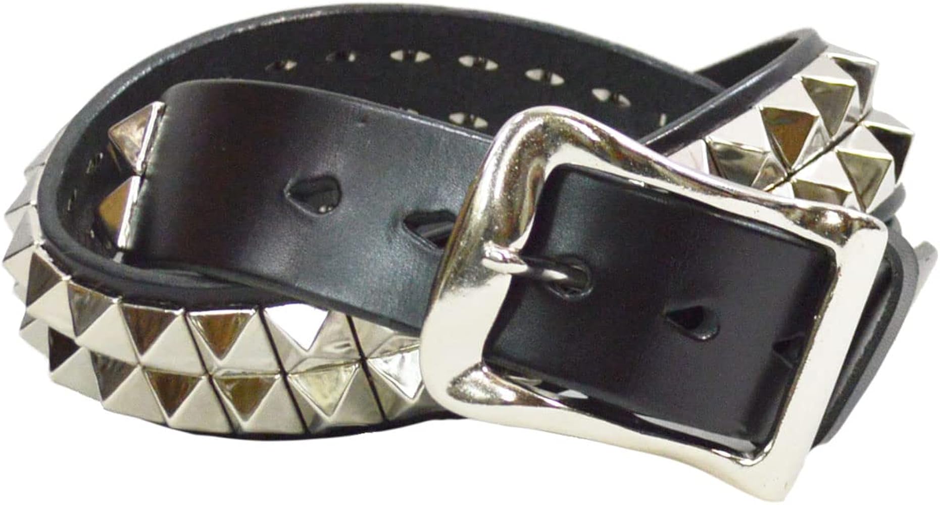 Amazon | 牛革 ススタッズベルト2連 ピラミッドスタッズ 革 本革 1枚