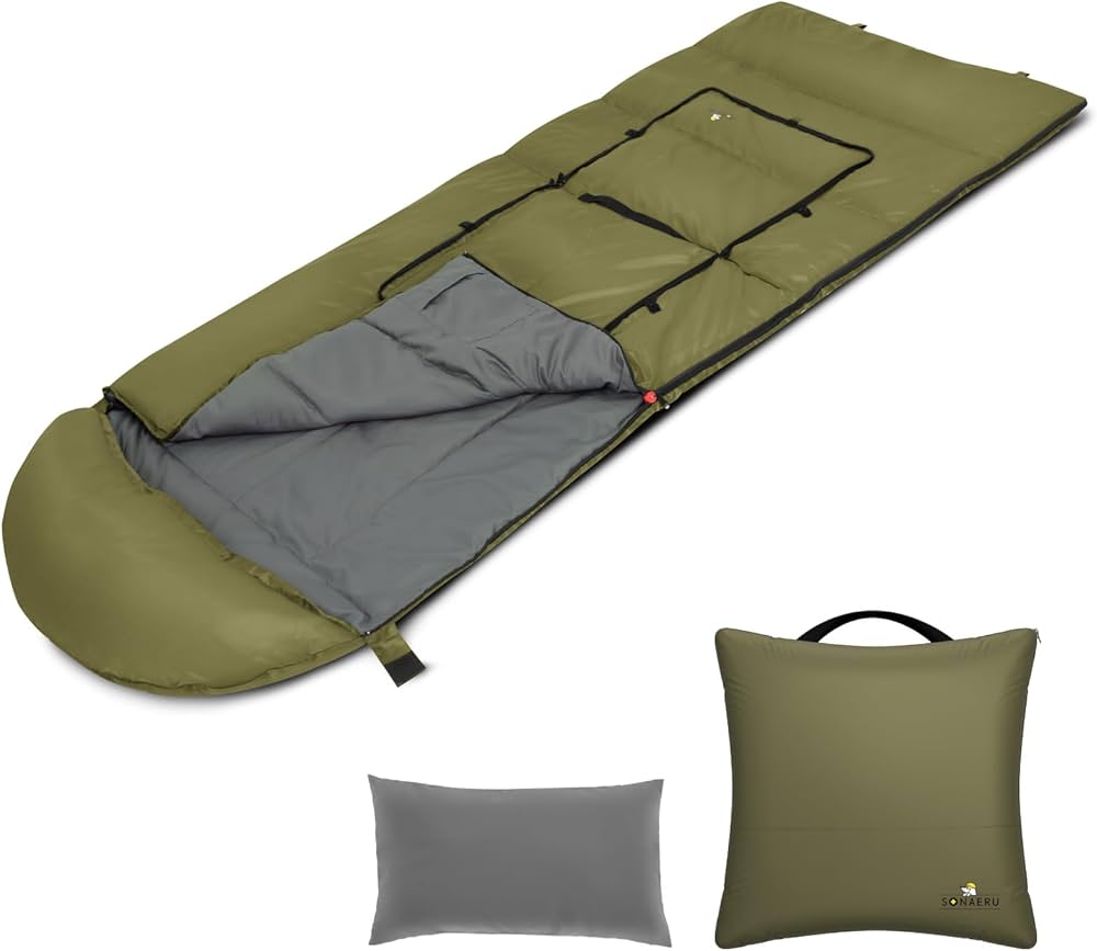 Amazon.co.jp: 【防災備蓄にも】PYKES PEAK クッション型寝袋 シュラフ