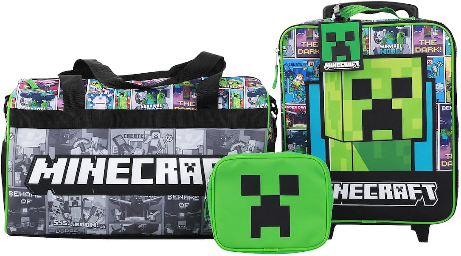 Amazon.com: Bioworld Minecraft Creeper Youth 4-Piece Travel Set-14