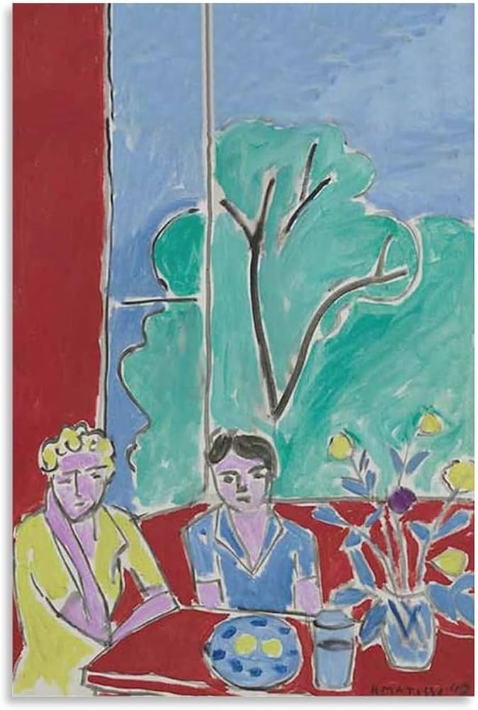 Amazon.co.jp: 素晴らしい絵画 アンリマティスの有名「2人の女の子の赤