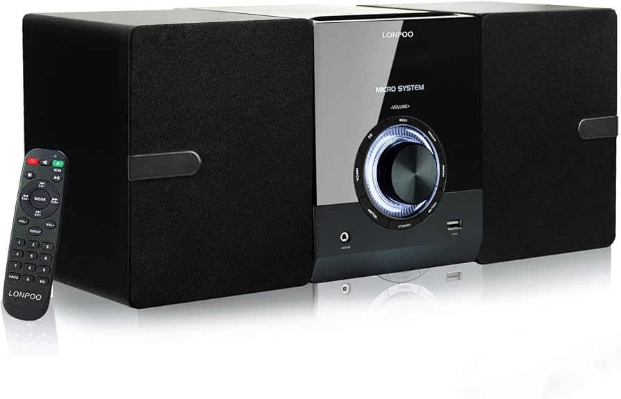 Amazon | LONPOO CDプレーヤー 30W CDステレオシステムミニコンポ FM