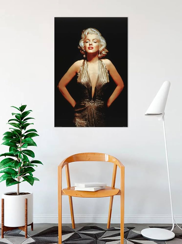 Amazon.co.jp: Glamorousマリリンモンロー – ゴールドドレス36 x 24