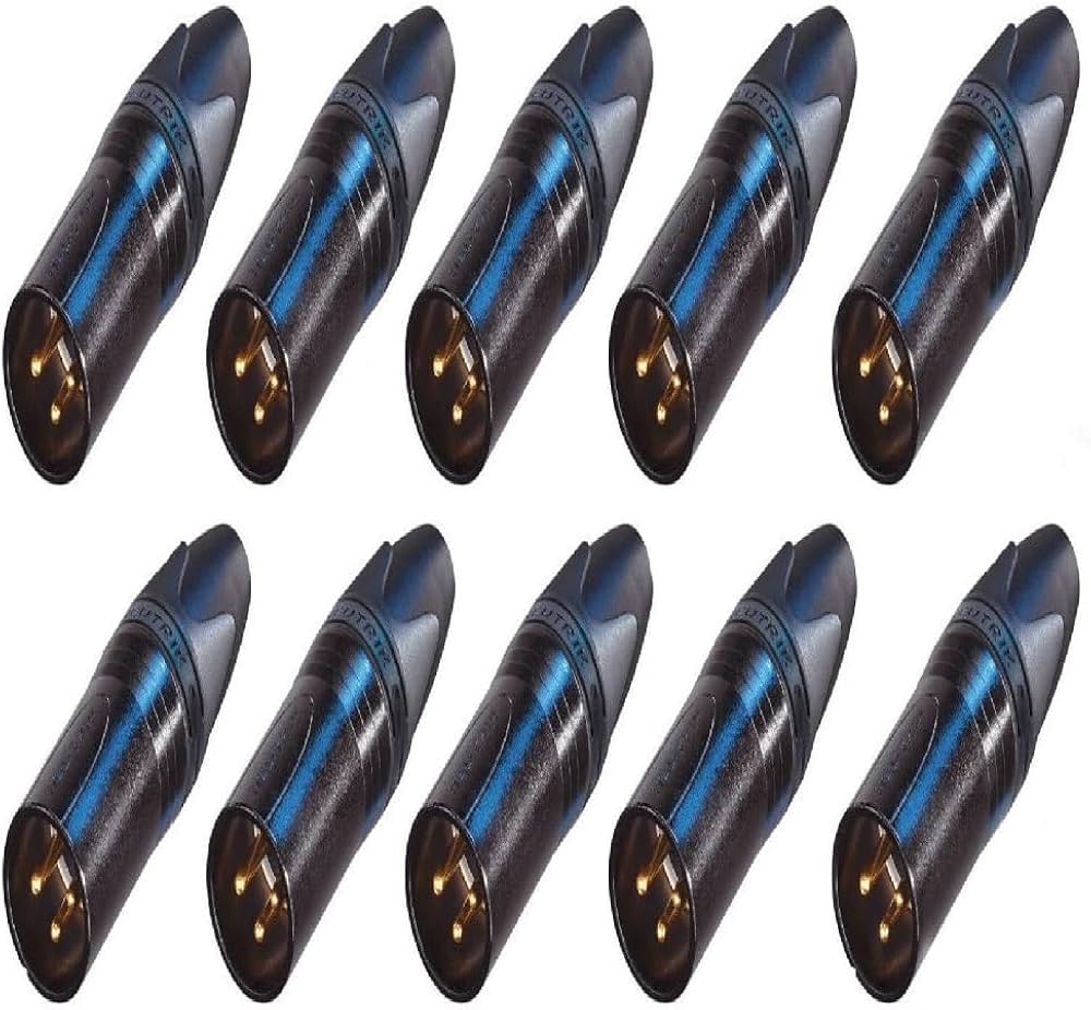Amazon.com: (10 Pack) NEUTRIK NC3MXX-B 3-Pin XLR Male Cable Mt