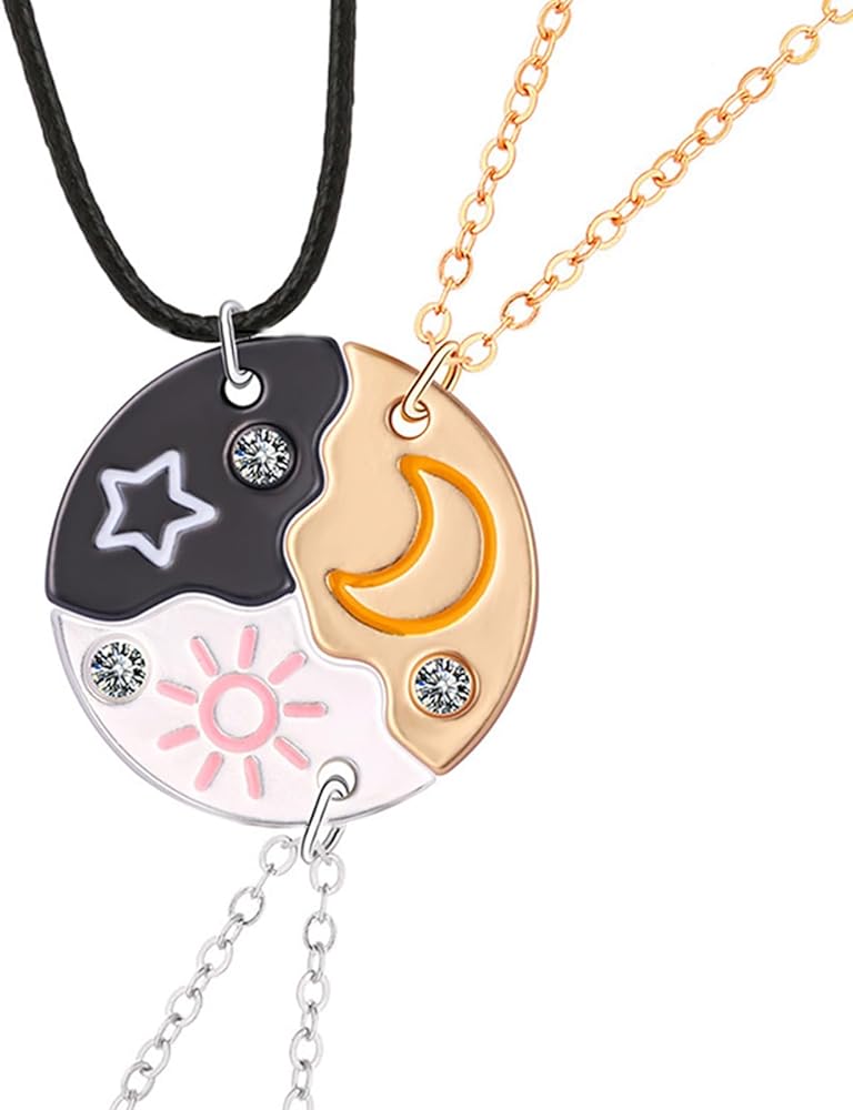 Amazon.com: POYAMUSE 3-Piece Best Friend Necklace Set with Sun