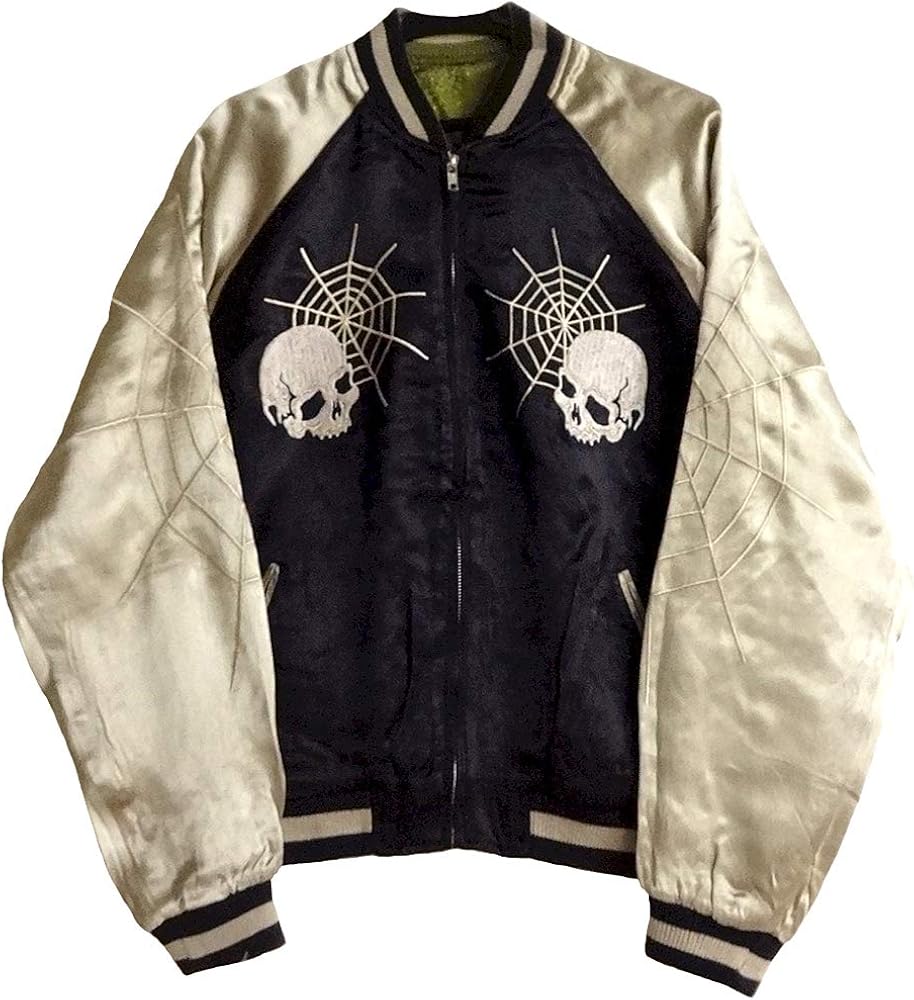 Amazon | [バックストリートクローラー] 蜘蛛の巣スカル スカジャン (M