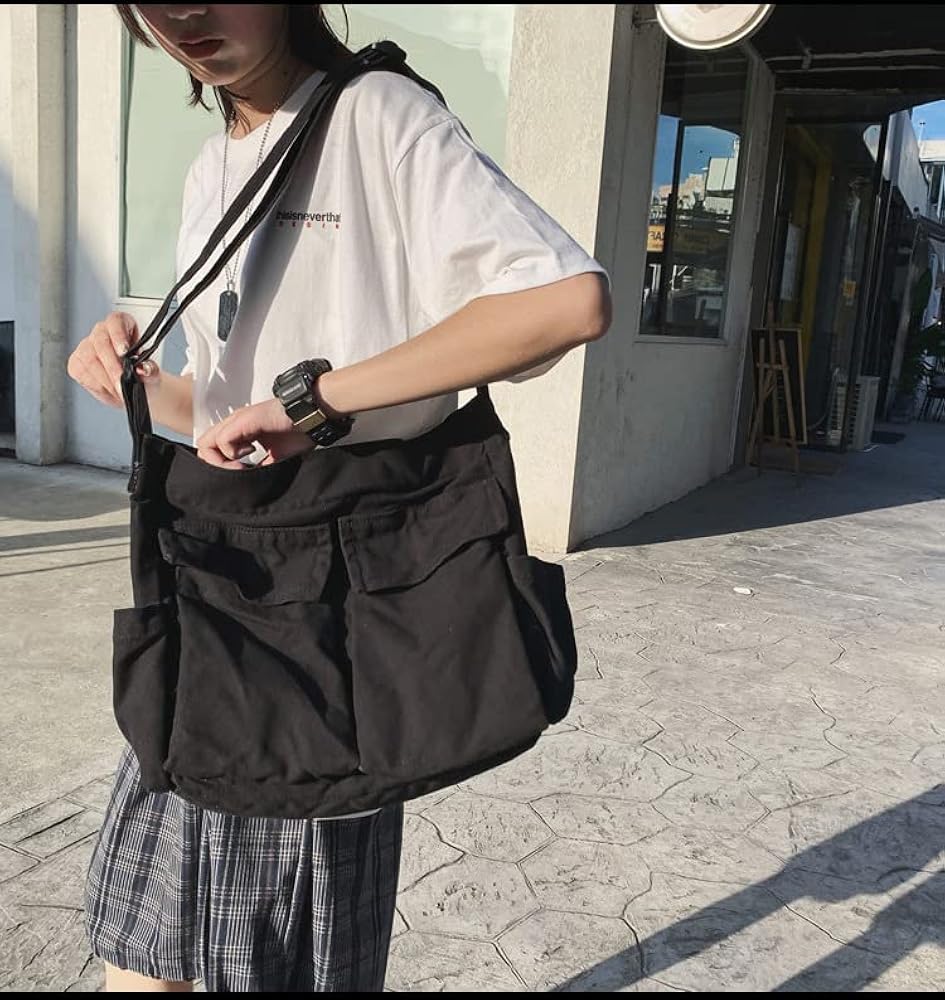 Amazon.com: Women Grunge Canvas Shoulder bag Y2K Casual Hobo