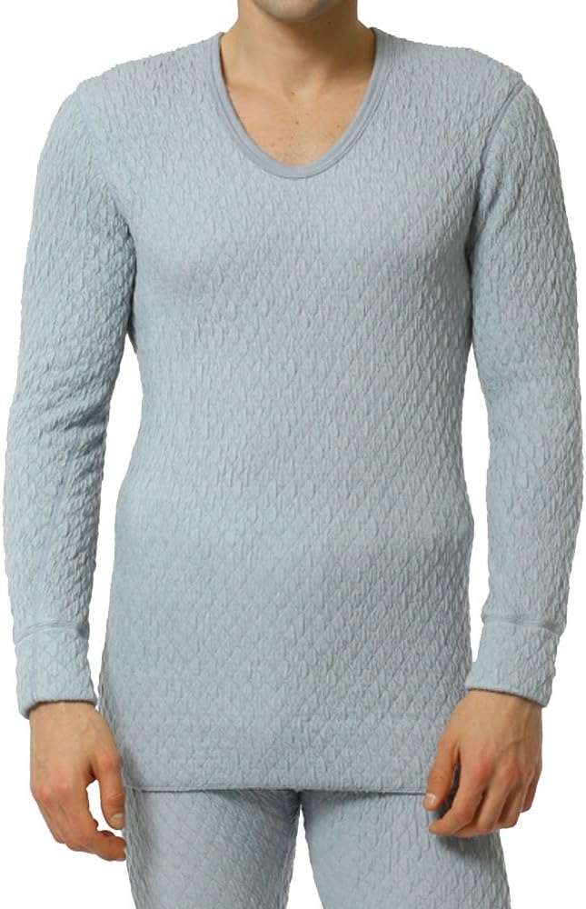 Amazon | ひだまり 紳士用 プレミアムウェーブ 長袖 U首シャツ 防寒