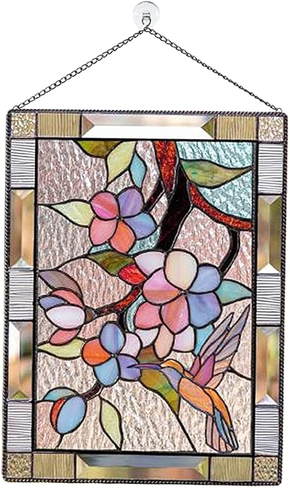 ステンドグラスパネル住宅用 オレンジフラワー(1434) ステンドグラス