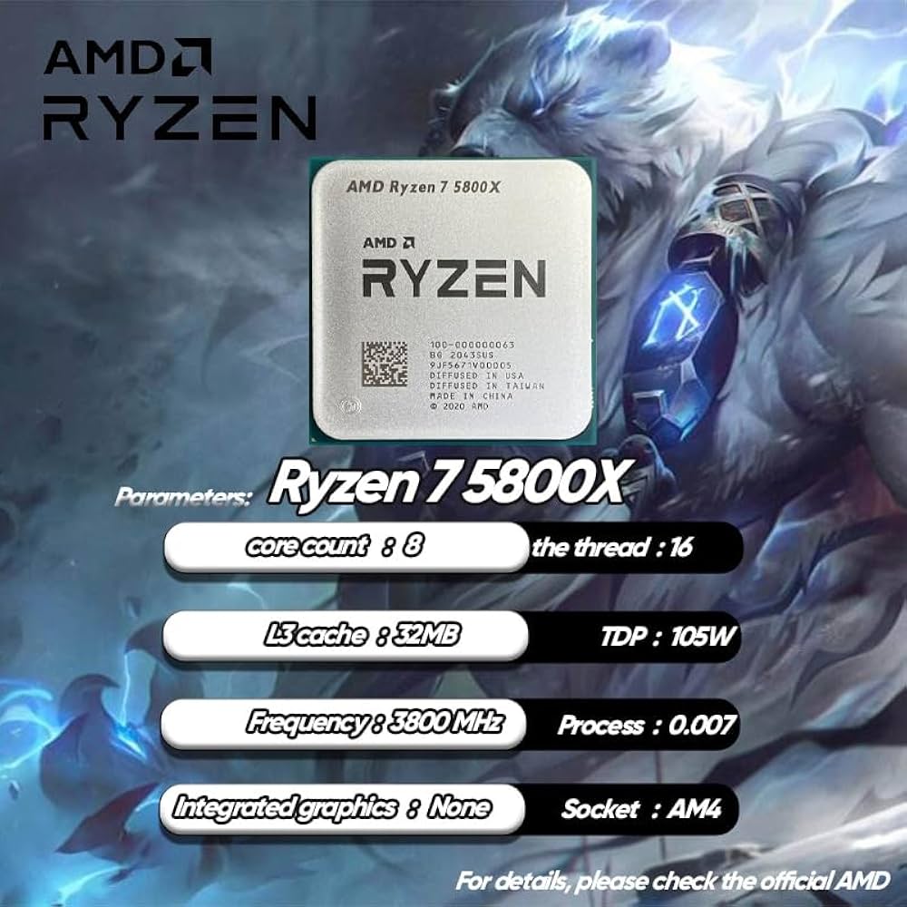 Amazon | AMD Ryzen 7 5800X CPU 8コア 16スレッド デスクトップ