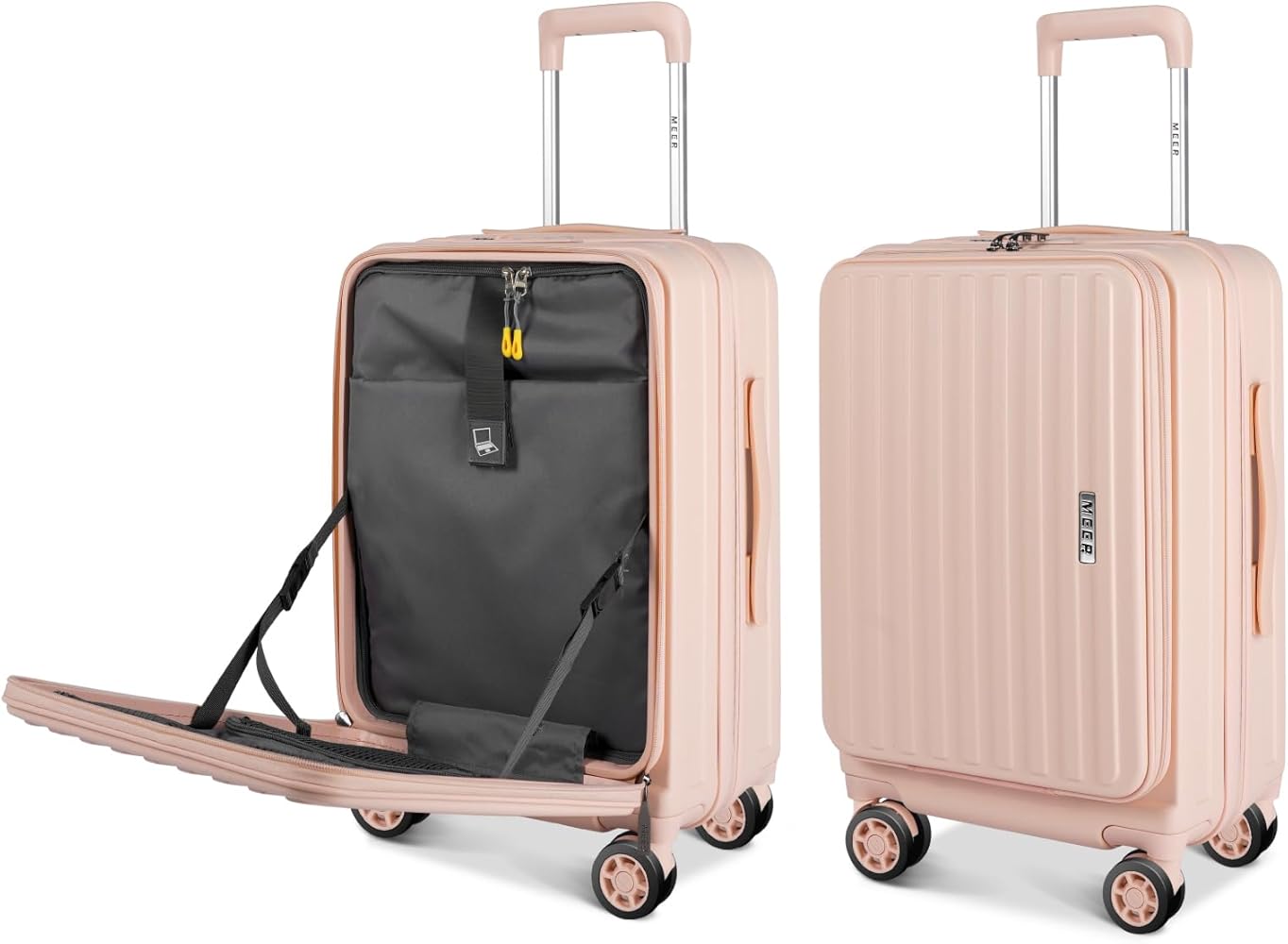 Amazon | [meer] スーツケース フロントオープン 片開き 拡張機能付き