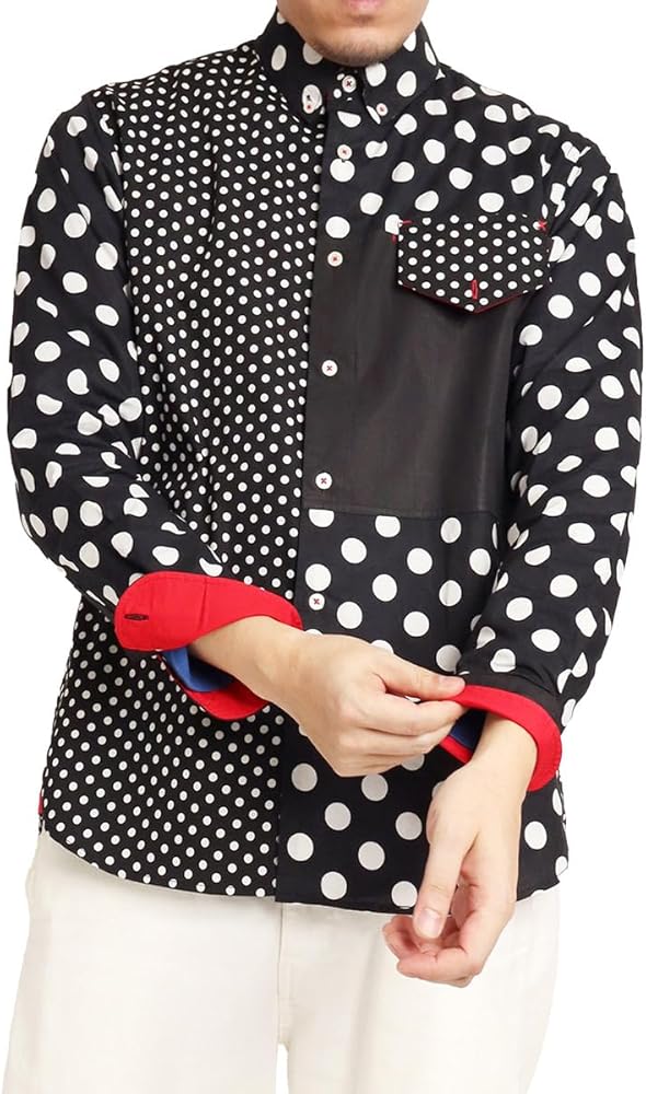 Amazon.co.jp: シャツ 長袖 男女兼用/河谷シャツ ドットシャツ (くま