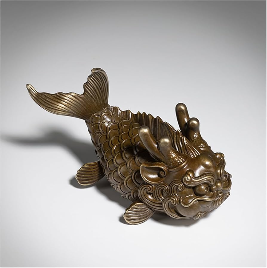 Amazon.co.jp: OBOROZUKI 魚化龍 魚 龍と化す インテリア 置物