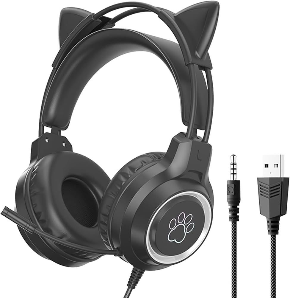 Amazon.co.jp: GHDVOP 猫耳ヘッドホン ヘッドフォン ゲーミングヘッド